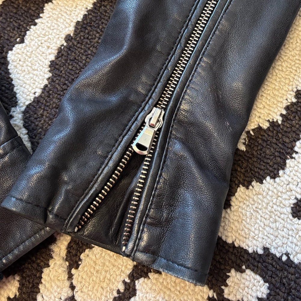 Lamarque Vintage Black Leather Biker Jacket - Picture 4 of 9